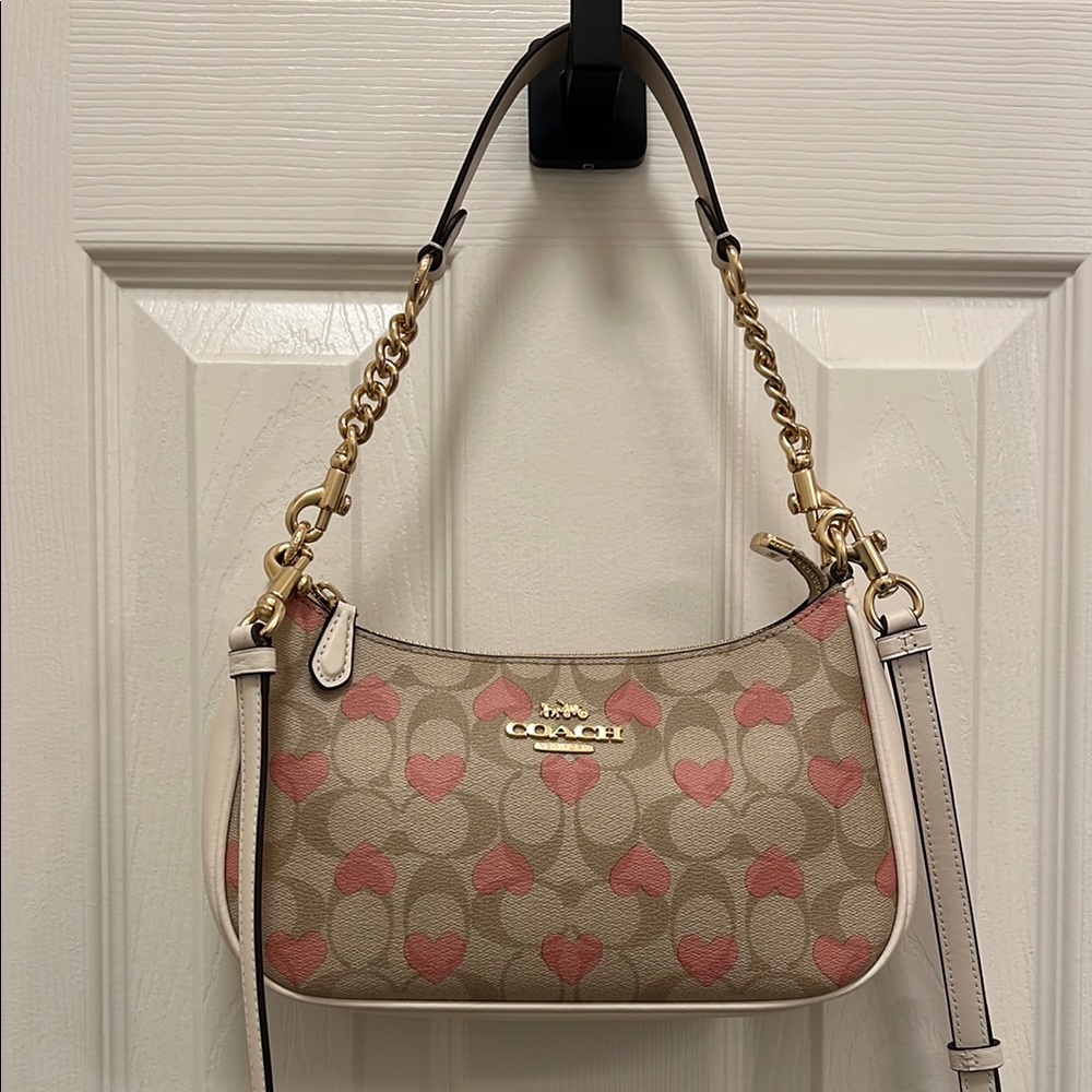 Coach Teri Heart Pink and Cream Women's Bag